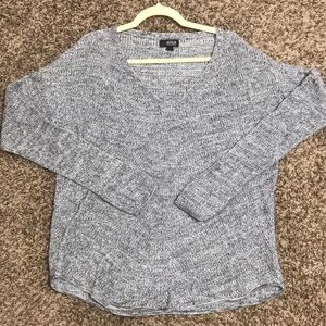 Gray, v-neck long sleeve sweater